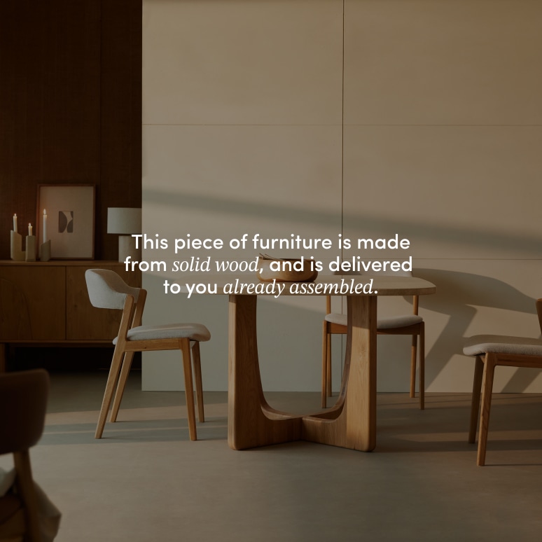 Mattia - 4-seater table in solid oak and travertine