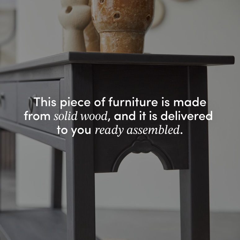 Thaki Black - Solid Pine Console Table with two drawers