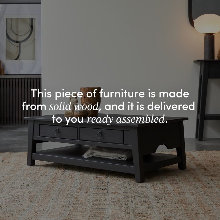 Thaki Black - Solid Pine Coffee Table