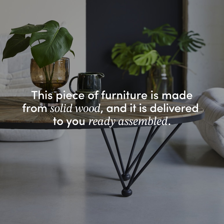 Lancelot - Reclaimed Solid Elm and Metal Coffee Table