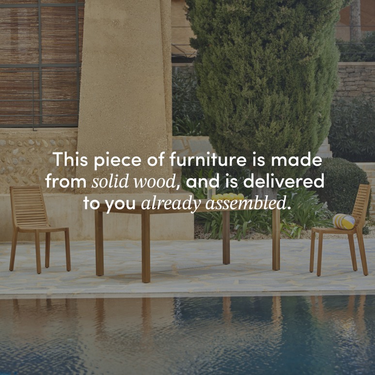 Teo - Solid teak outdoor table – seats 6 to 8 people