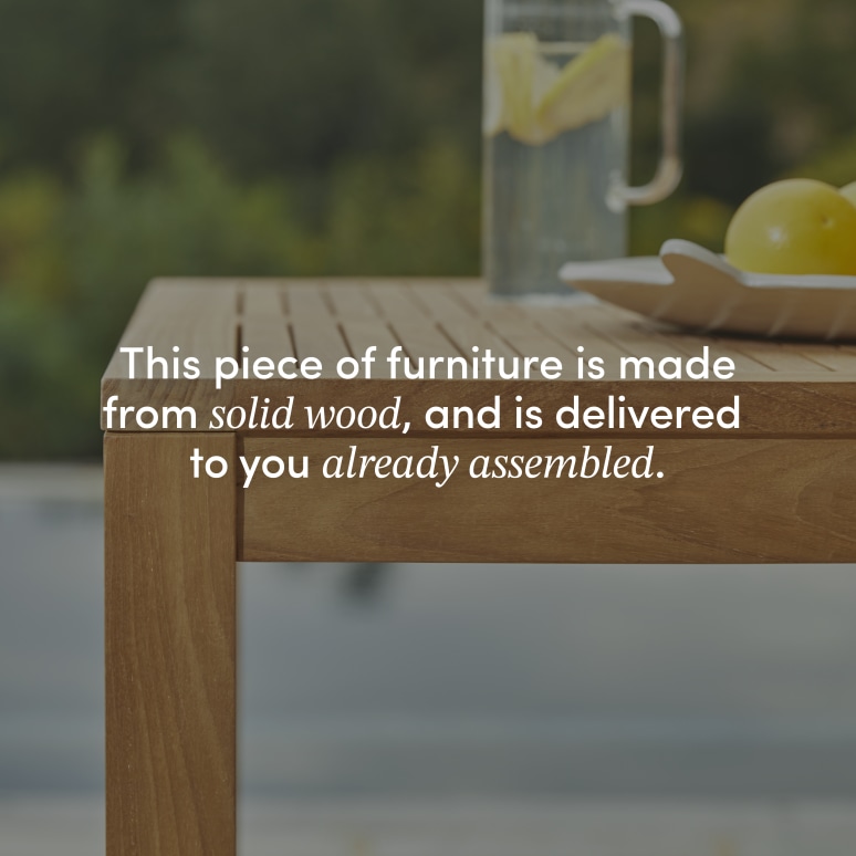 Téo - Solid teak garden set with 4 chairs