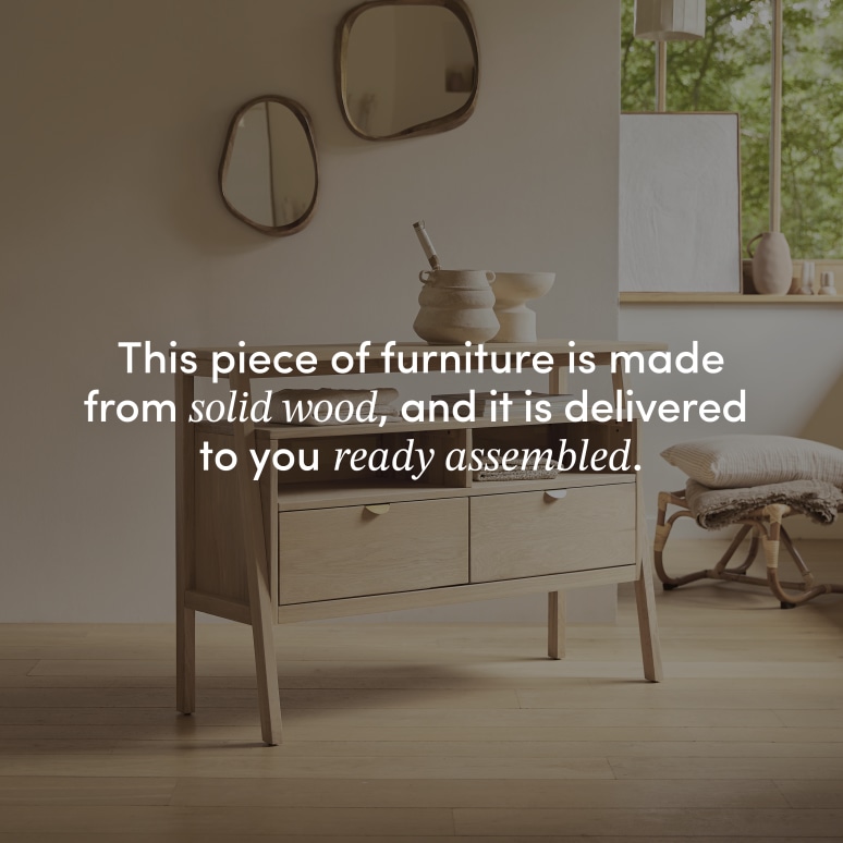 Pola - Solid Oak 2-Drawer Console Table