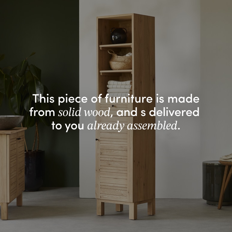 Soho - Solid Oak narrow Bathroom Cabinet