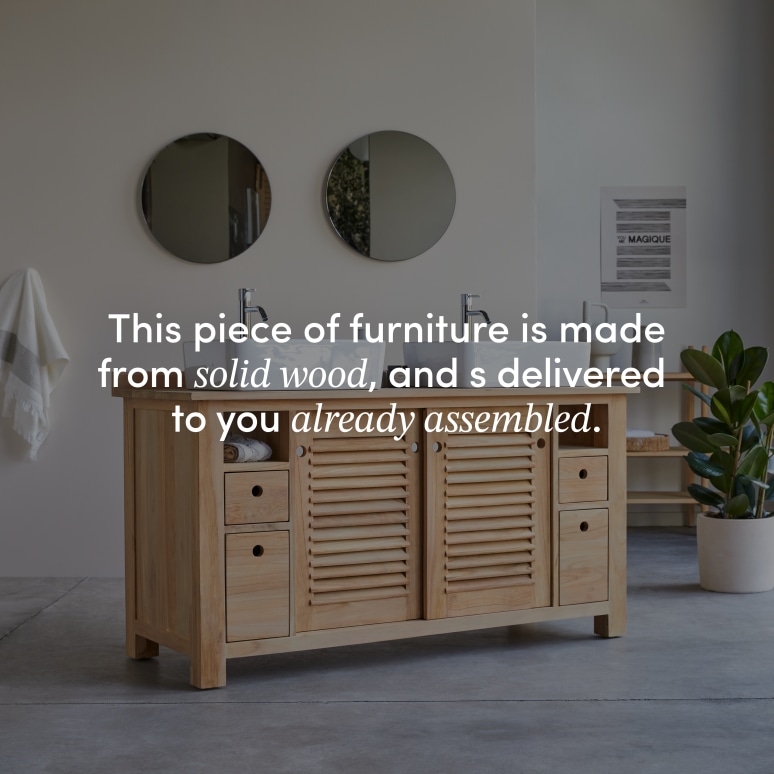 Coline - Solid Teak 57" Double Vanity