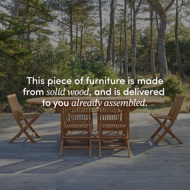 Capri - Oval solid acacia outdoor set