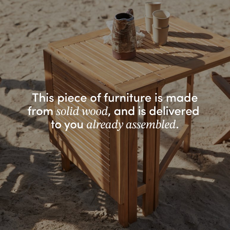 Capri - Folding solid acacia garden set with 4 chairs.