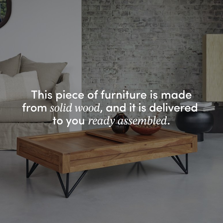 Bonnie - Solid Acacia Coffee Table with Storage