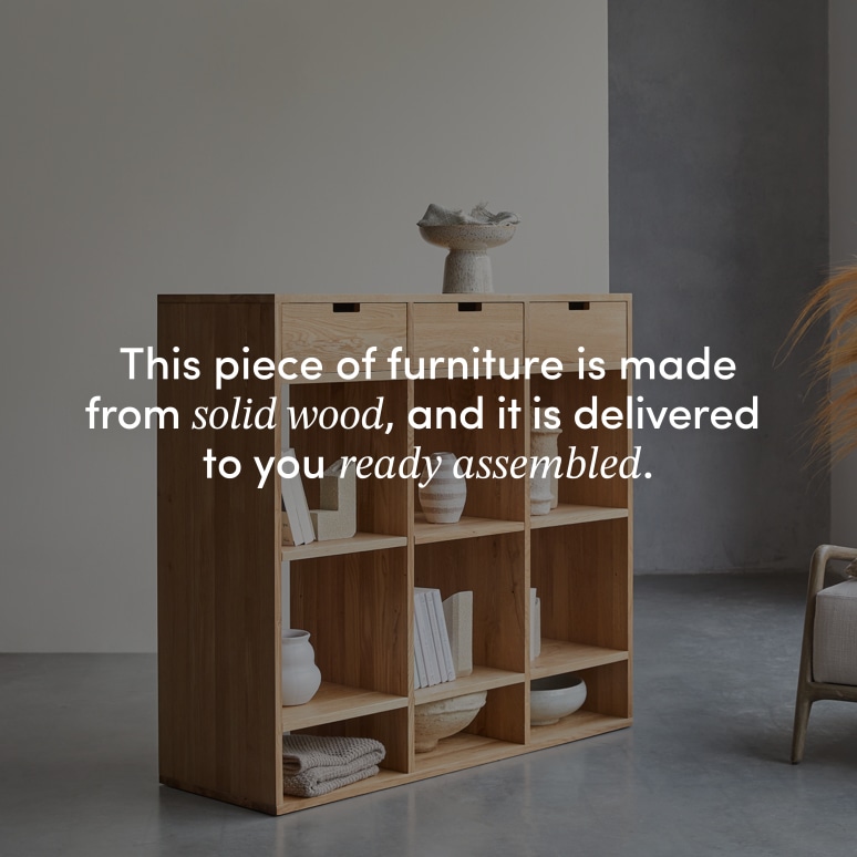 Miho - Solid Oak Low Bookcase