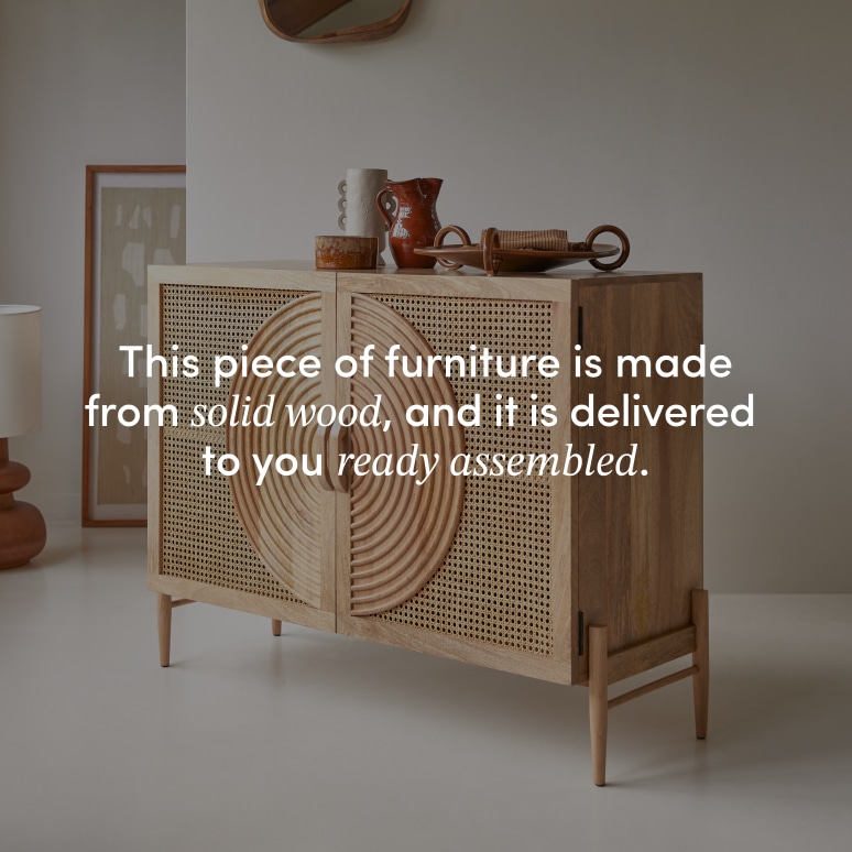 Sina - Solid Mango and Rattan Sideboard