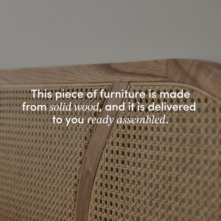 Billie - ﻿Solid Mindi and Canework King Size Headboard