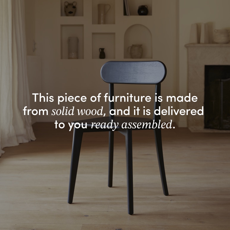 Abel - ﻿Set of 2 Black Solid Oak Chairs