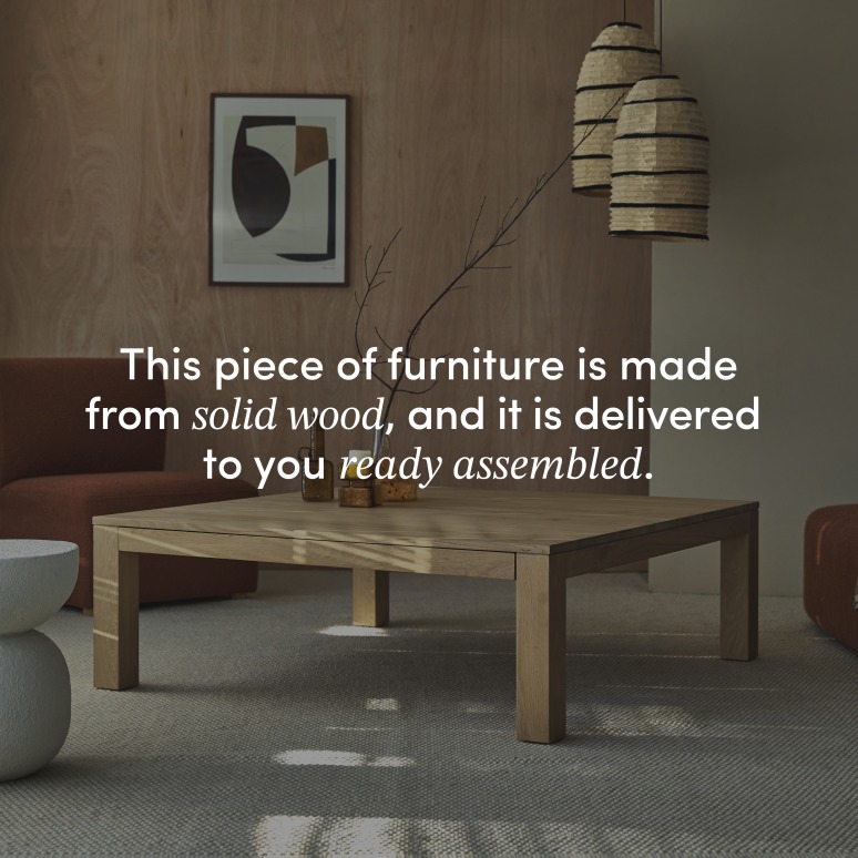 Eden - ﻿Solid Oak Coffee Table with one drawer