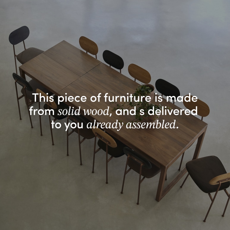 Arto - Solid Walnut Extendable Table for 6 to 12 people