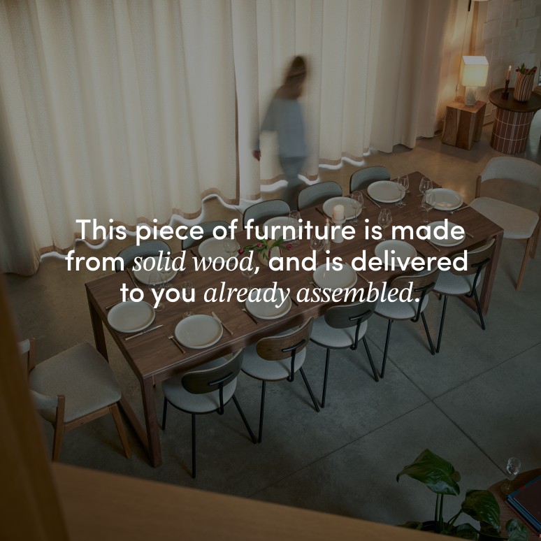 Arto - Solid Walnut Extendable Table for 6 to 12 people