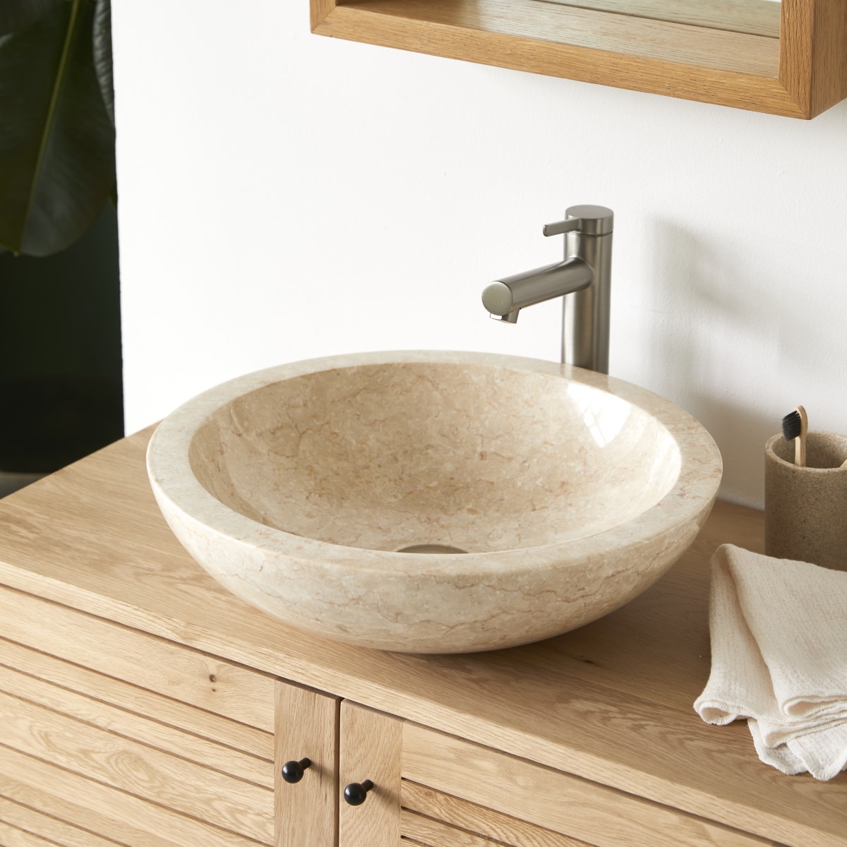 Calypso - Lavabo in marmo cream ∅ 43cm