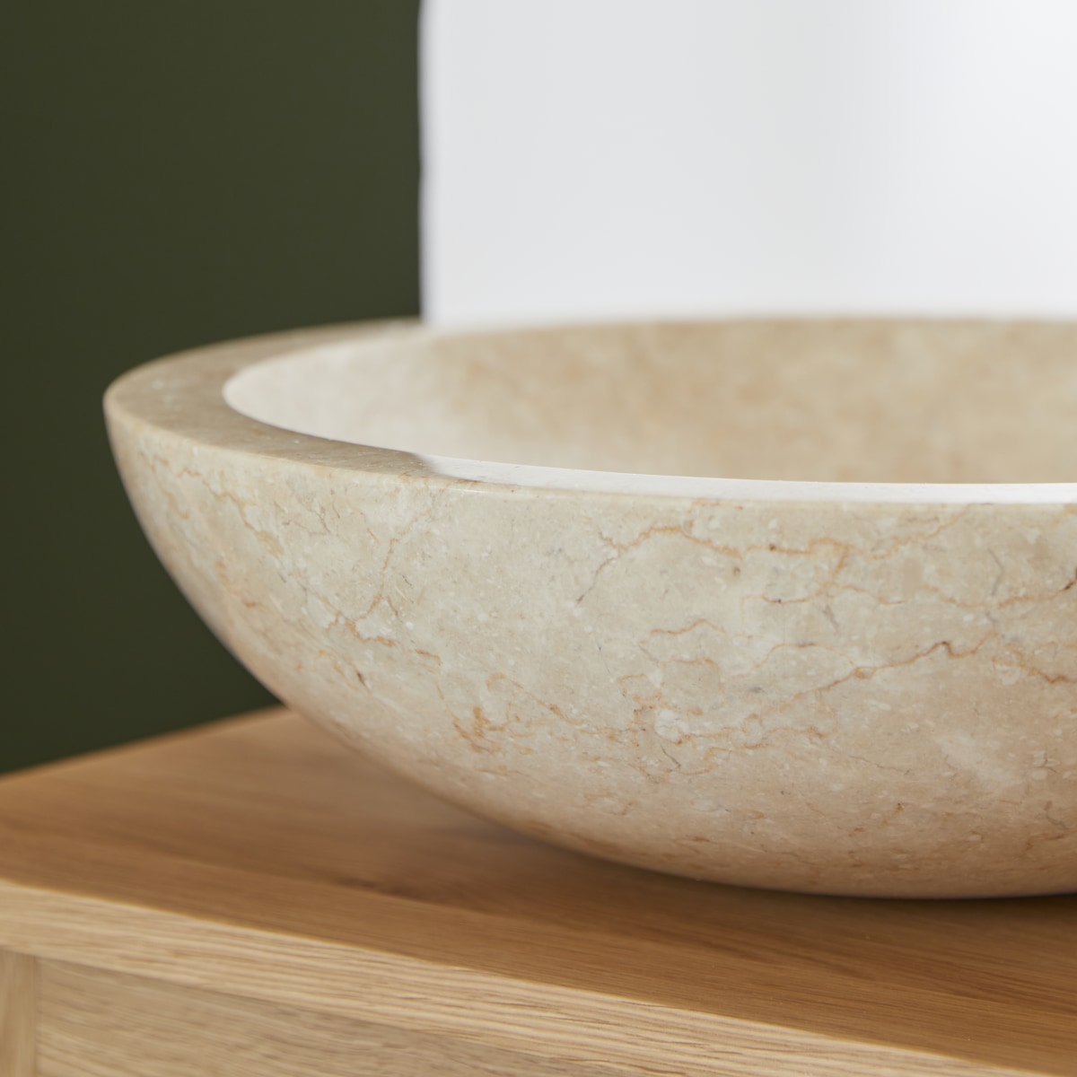 Calypso - Waschbecken aus Marmor cream ∅ 43cm