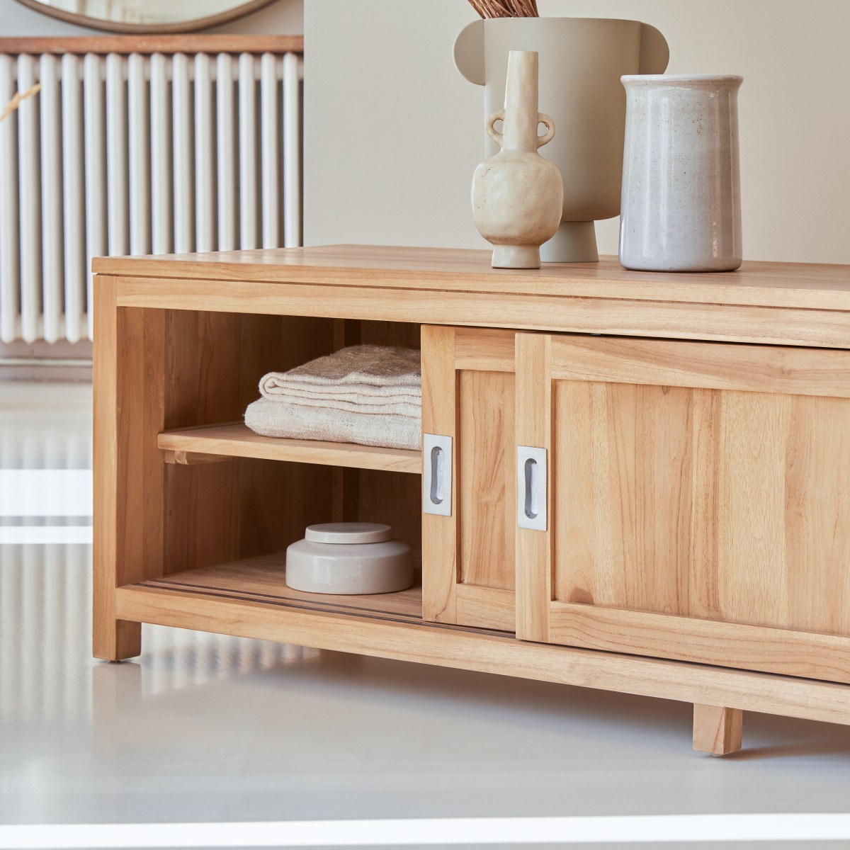 Coffee Tek - TV Schrank aus massivem Teakholz 180 cm