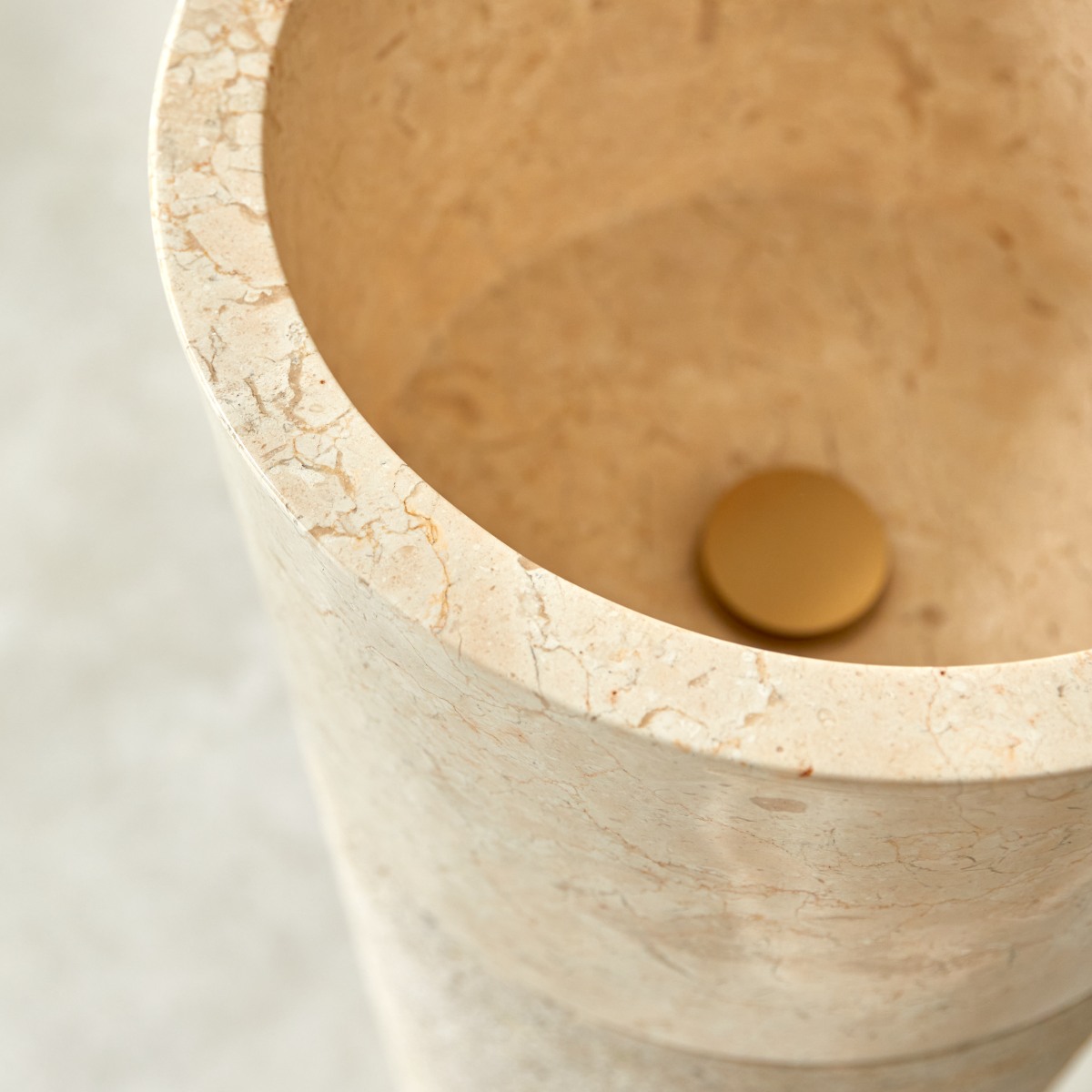 Koni - Standwaschbecken aus Marmor cream ∅ 40 cm