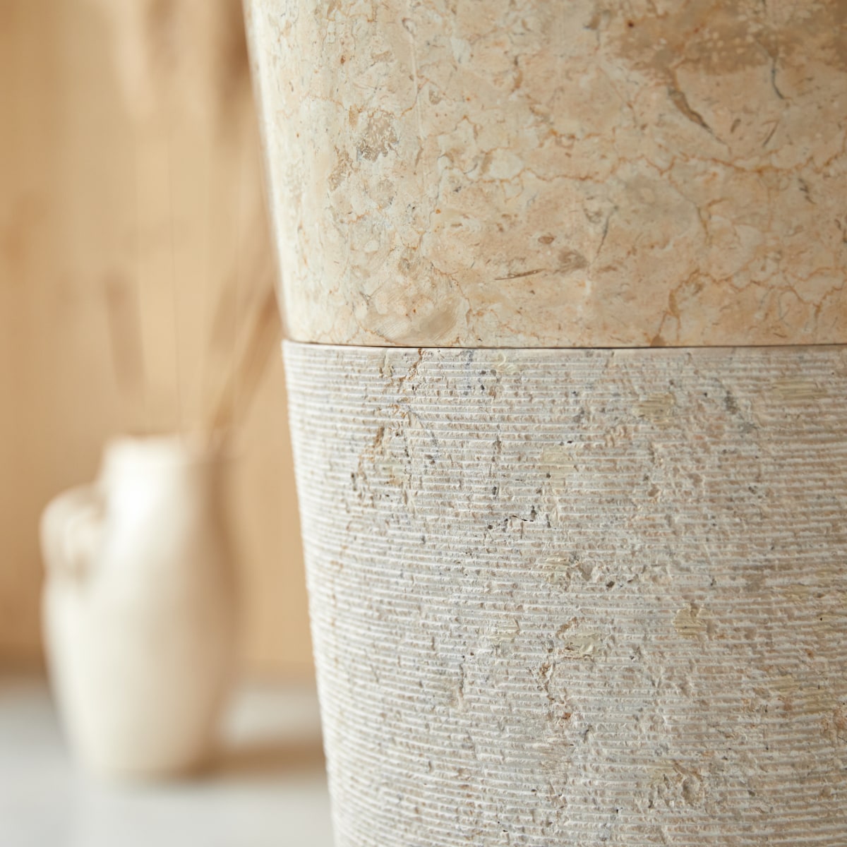 Koni - Standwaschbecken aus Marmor cream ∅ 40 cm