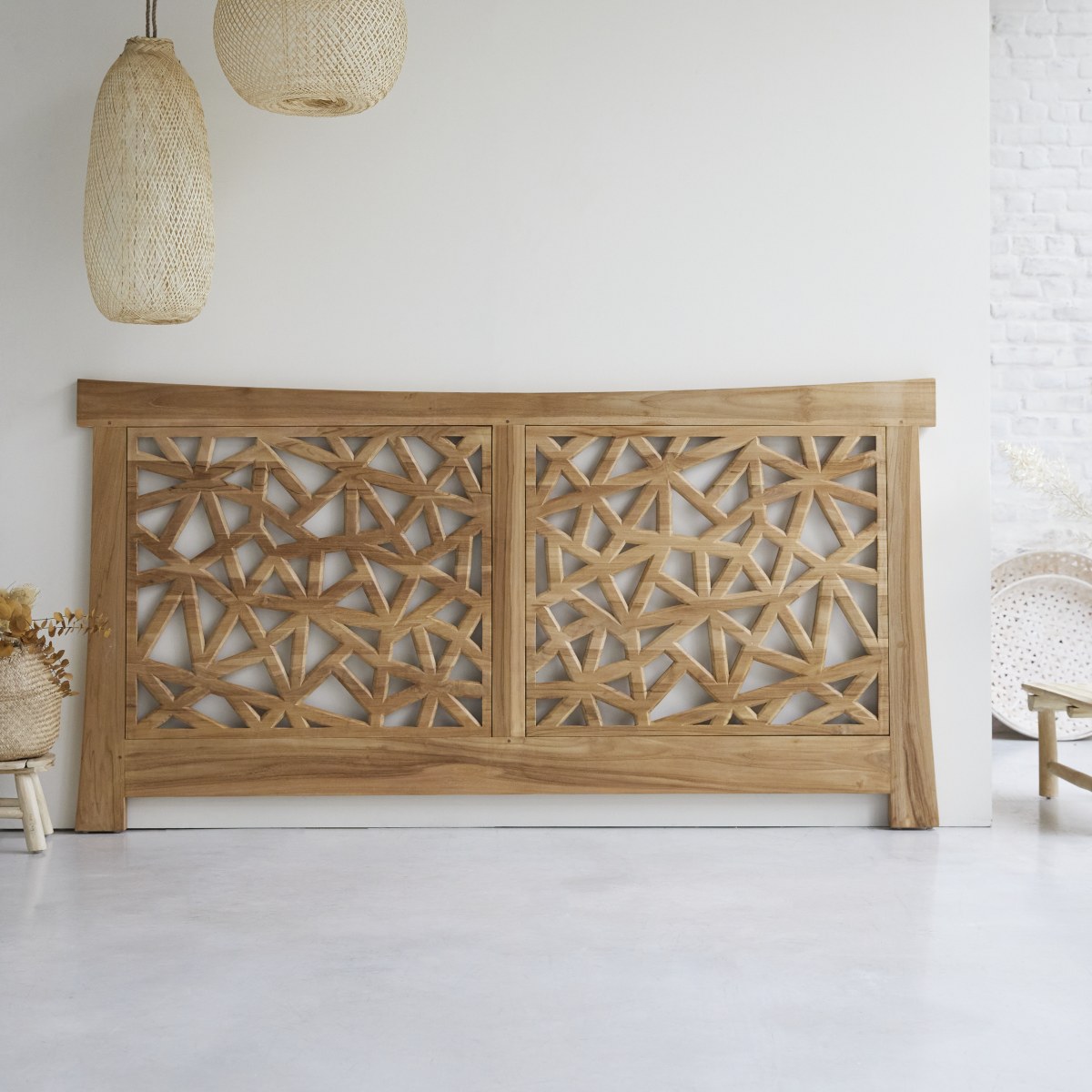 Gentong - Kopfteil aus massivem Teakholz 210 cm