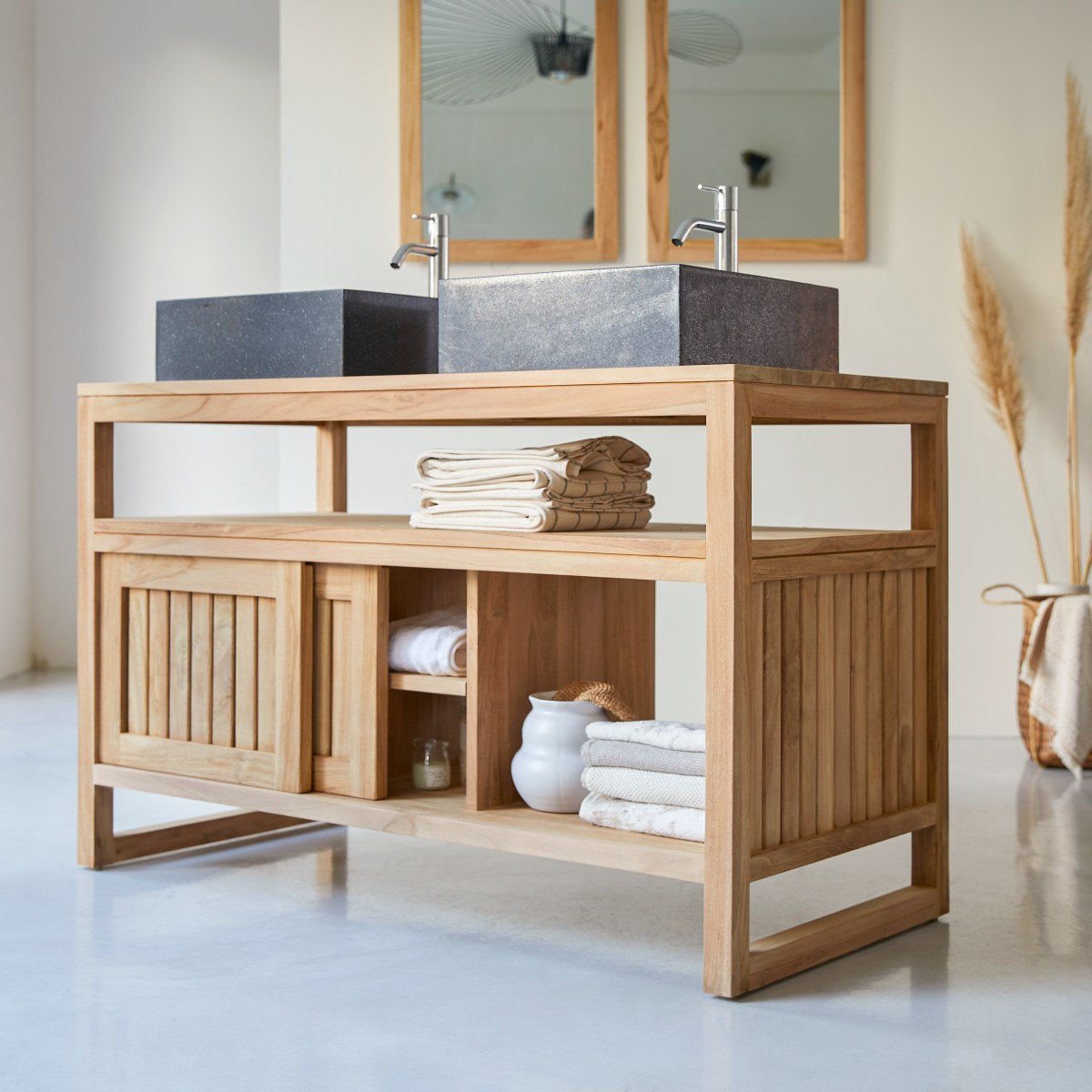 Colonial - Solid teak vanity unit 120 cm