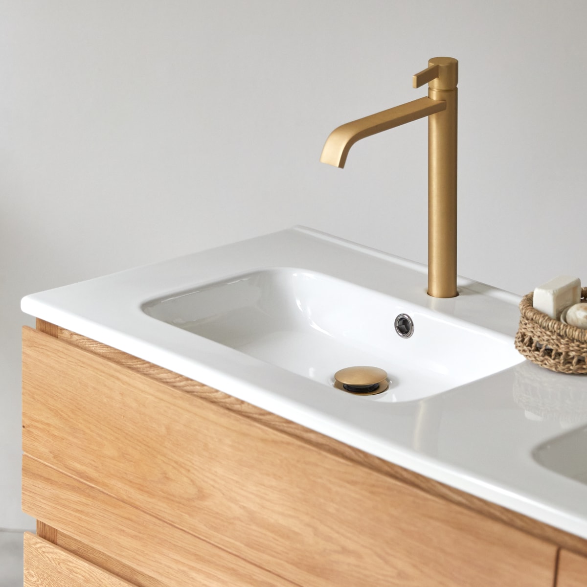Easy - Badezimmermöbel aus massiver Eiche und Keramik 120 cm