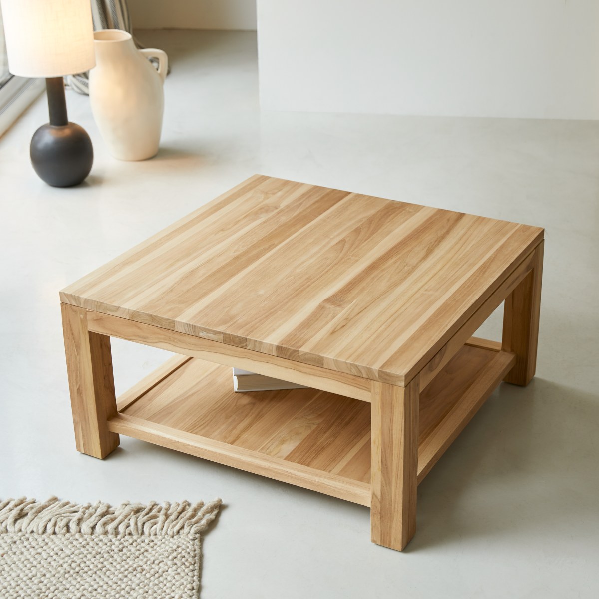 Eve - Quadratischer Couchtisch aus massivem Teakholz