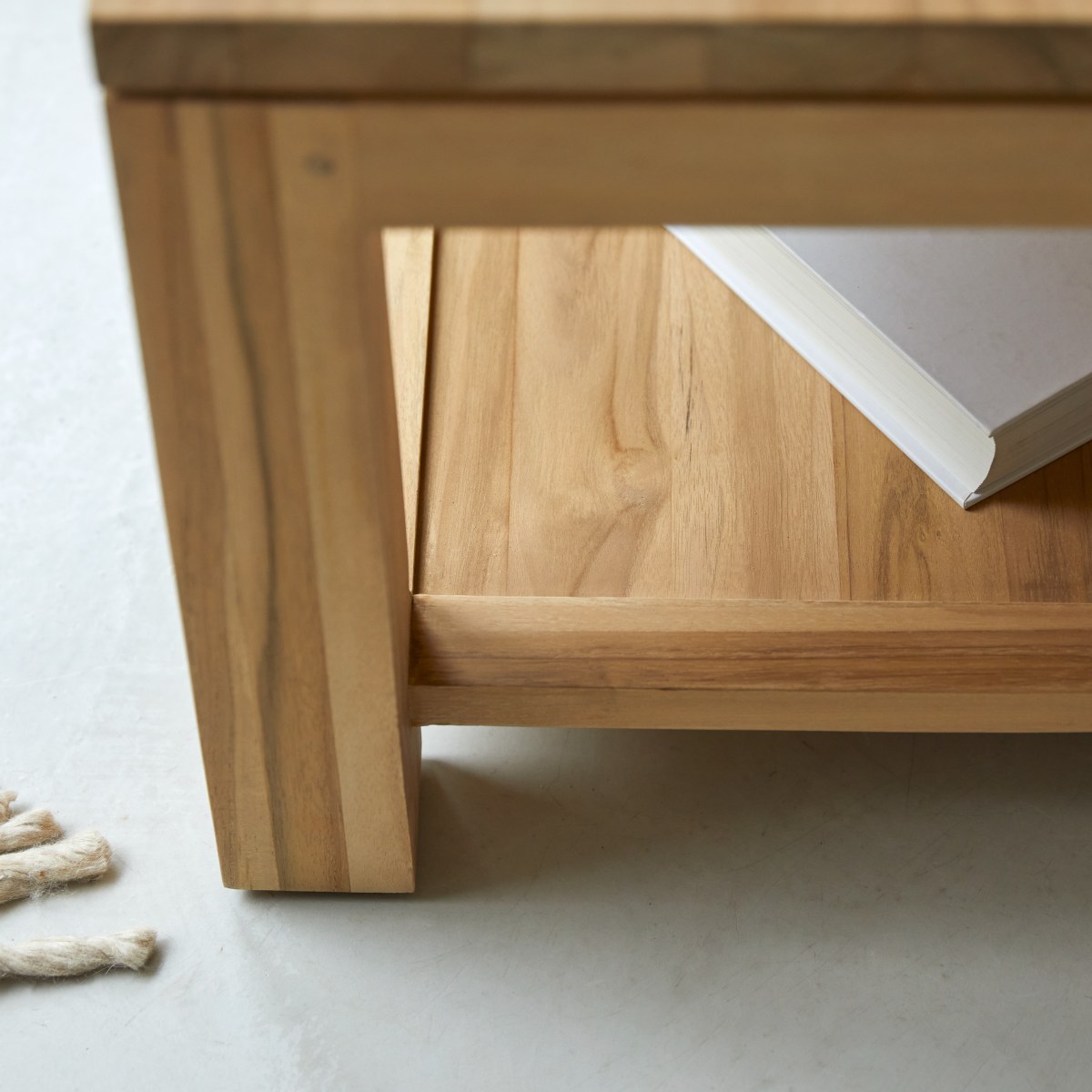 Eve - Rechteckiger Couchtisch aus massivem Teakholz