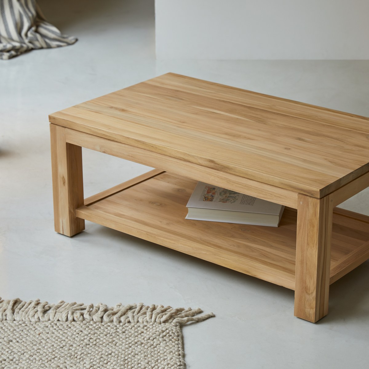 Eve - Rechteckiger Couchtisch aus massivem Teakholz