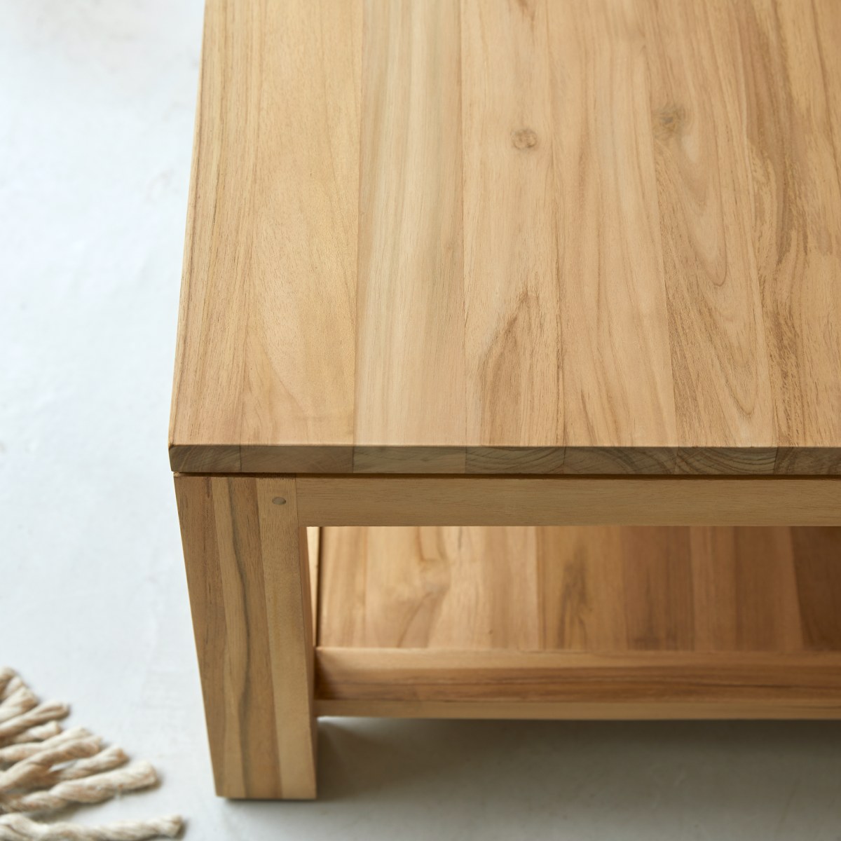Eve - Rechteckiger Couchtisch aus massivem Teakholz