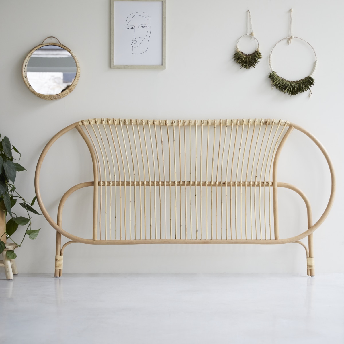 Leontie - Kopfteil aus Rattan 190 cm