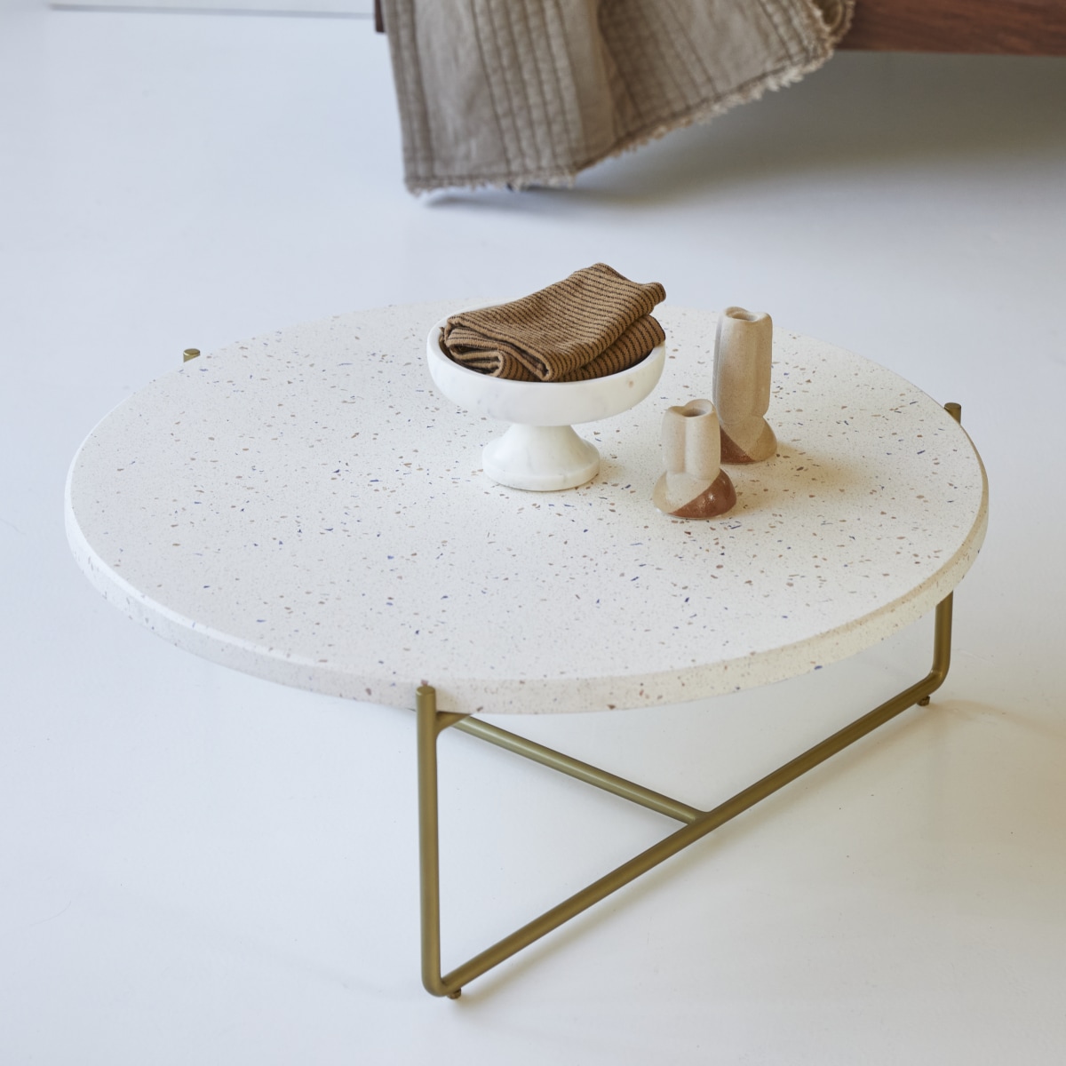 Anatole - Confetti terrazzo and metal coffee table