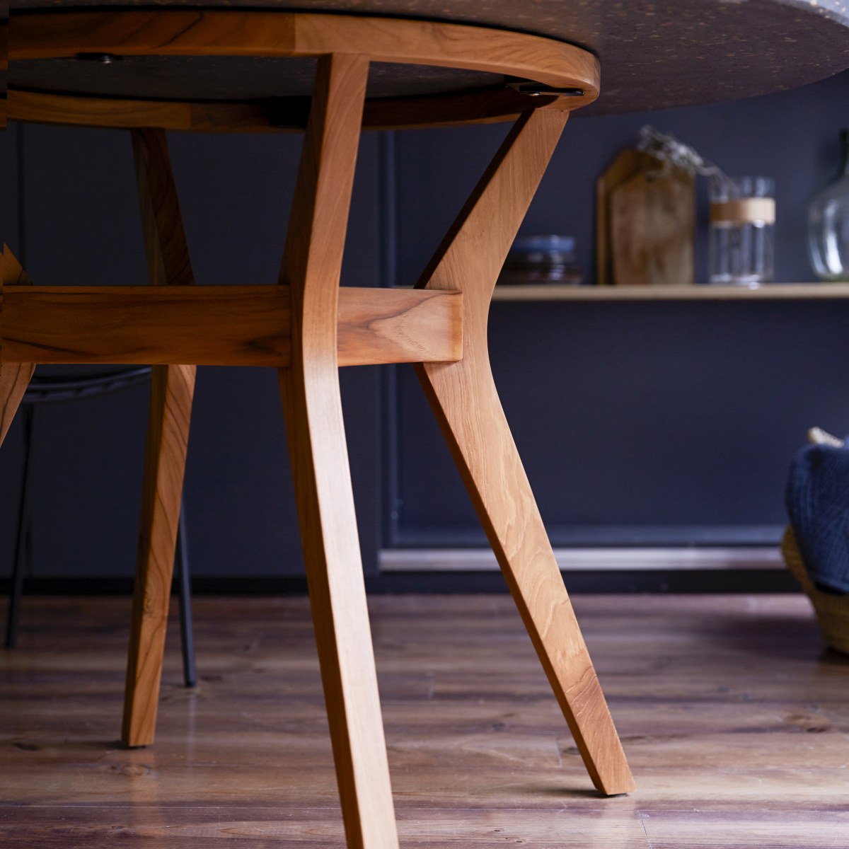 Juno - Esstisch aus massivem Teak und Terrazzo 6 Pers.
