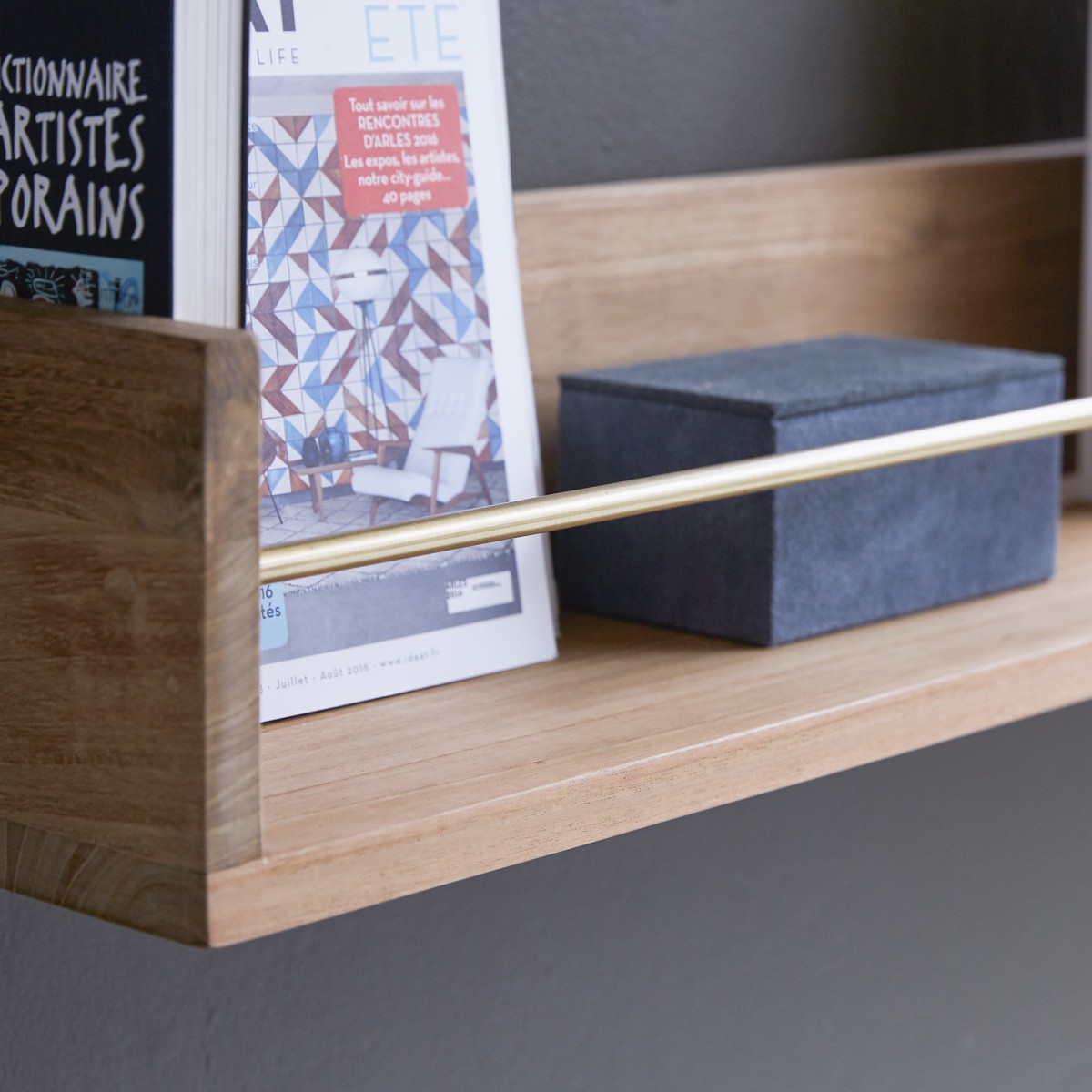 Sasha - Wandplank van massief teakhout 100 cm