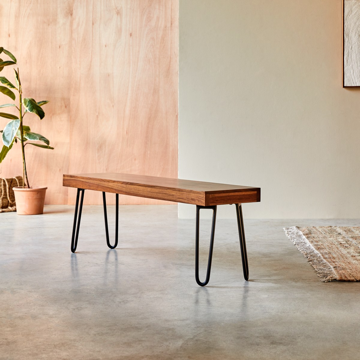 Helga - Bank aus massivem Palisanderholz 135 cm