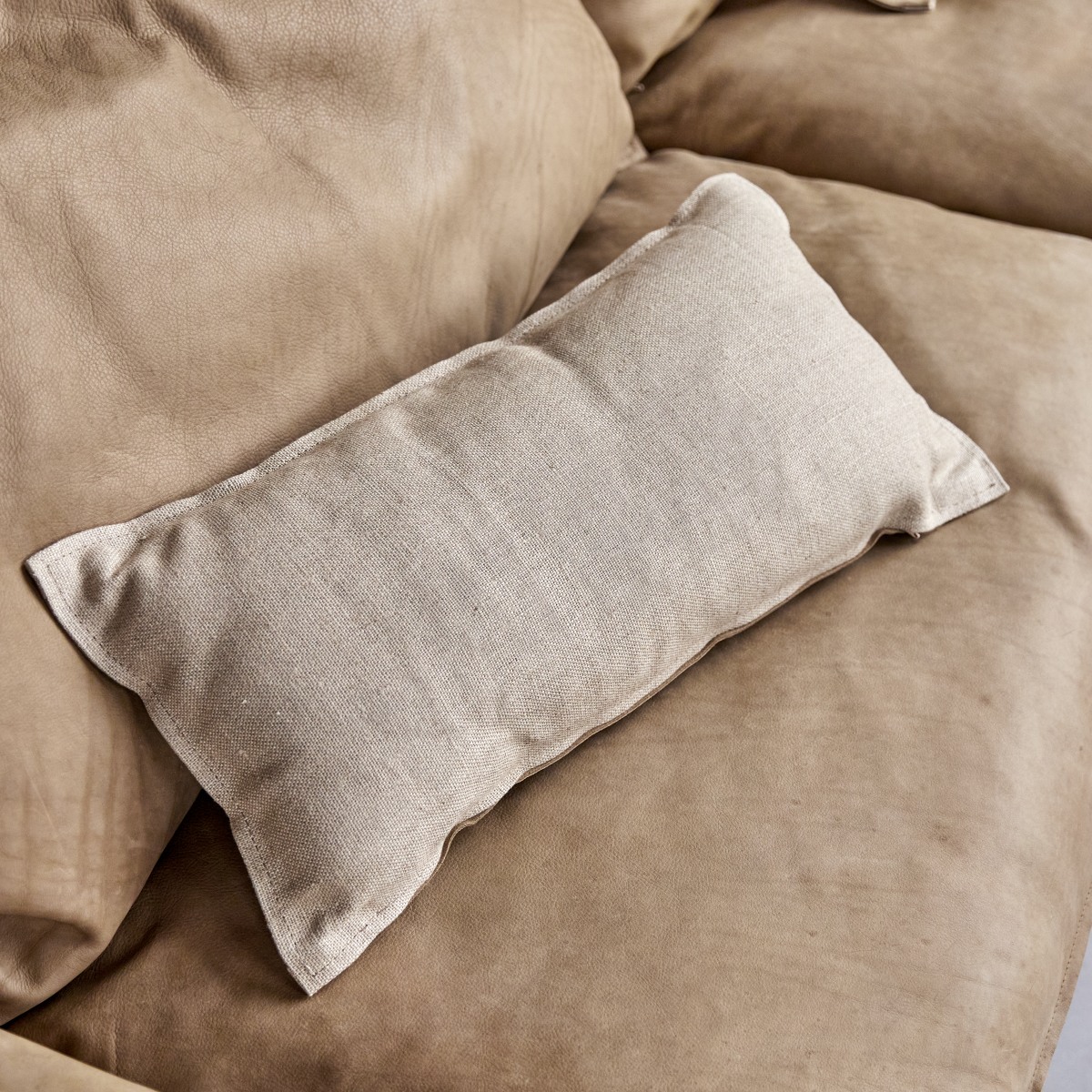 Woodnest - Sofa 3-Sitzer aus massivem Eichenholz und Leder Cheyenne