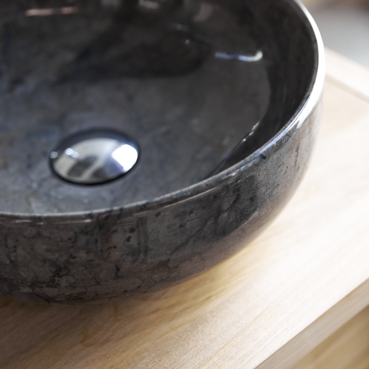 Pia - Waschbecken aus Marmor dark grey ∅ 33 cm