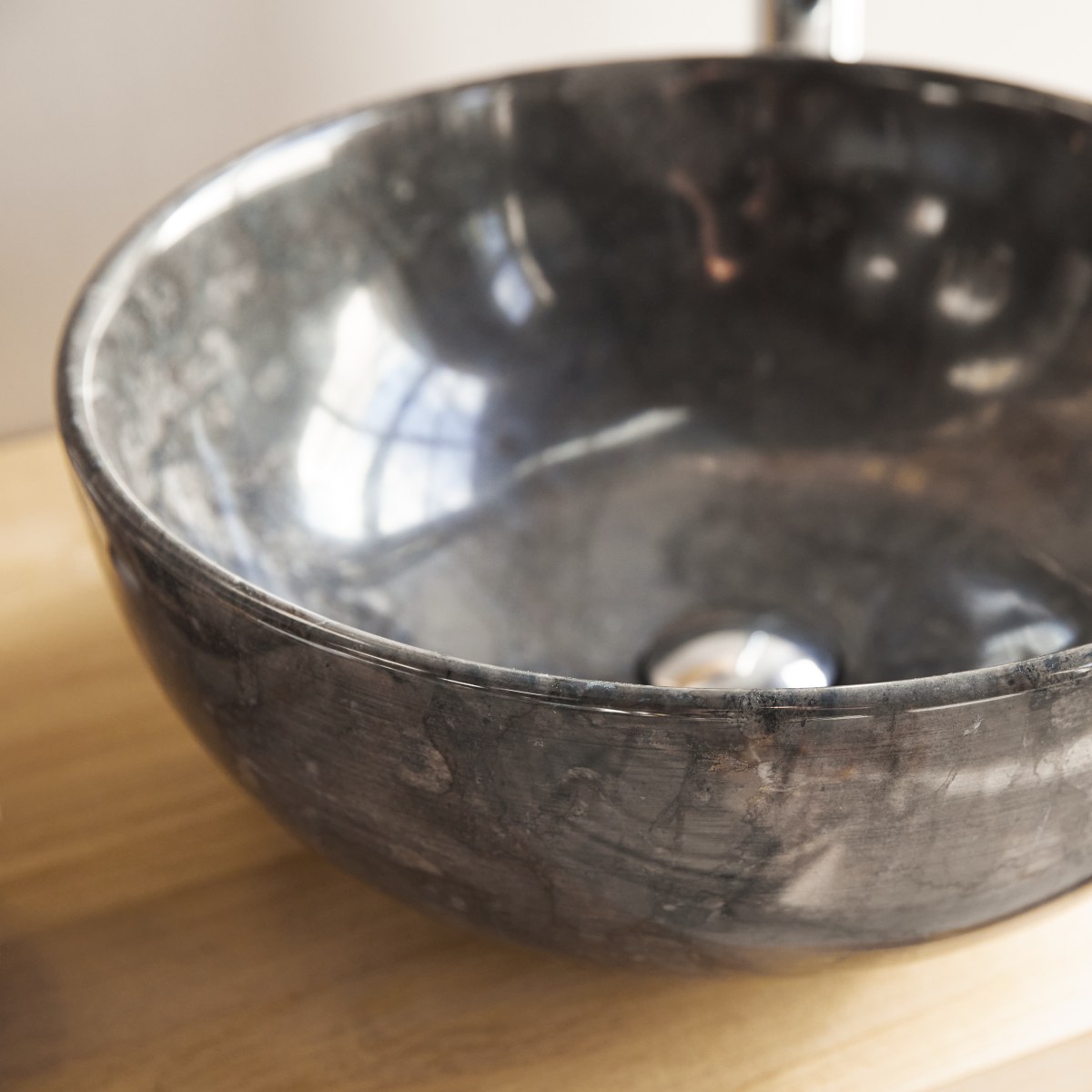 Mia - Lavabo in marmo dark grey ∅ 40 cm