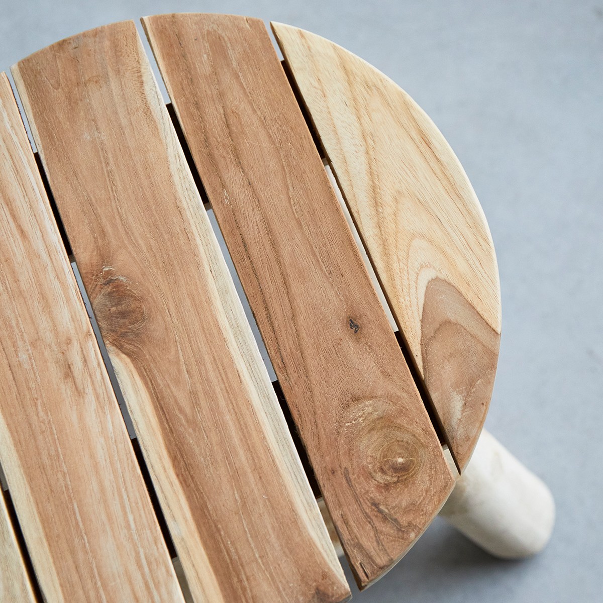 Kilim - Deko-Hocker aus massivem Teak