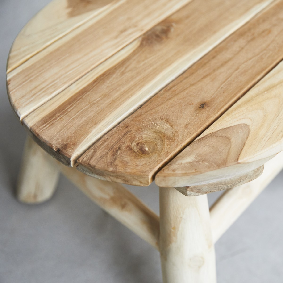 Kilim - Deko-Hocker aus massivem Teak
