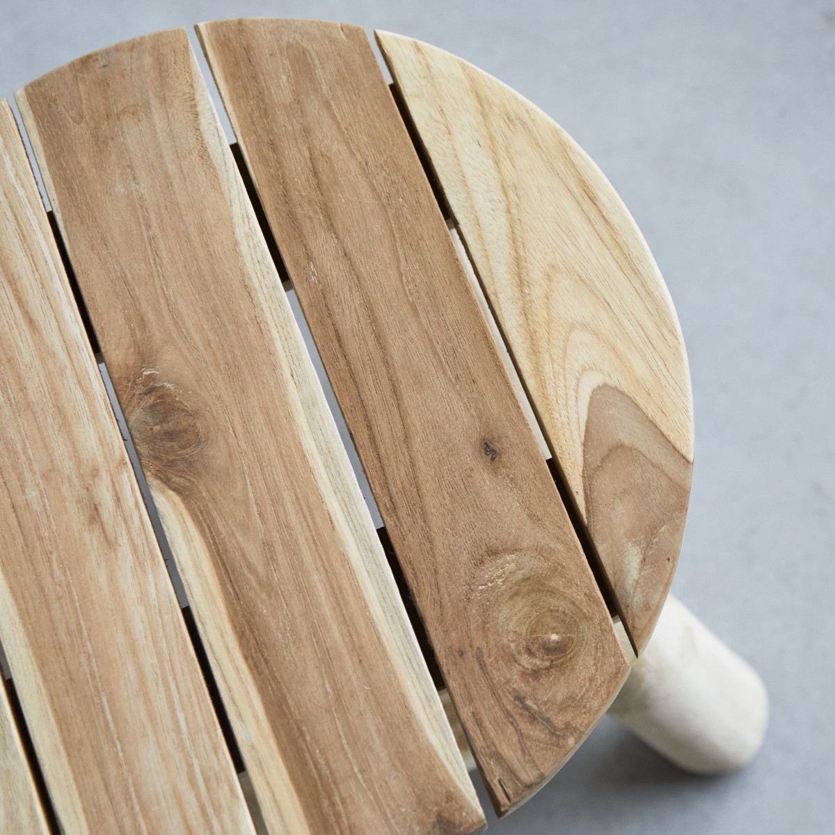 Kilim - Deko-Hocker aus massivem Teak