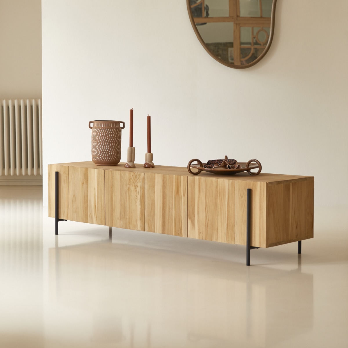 Honorine - TV Schrank aus massivem Teakholz 170 cm