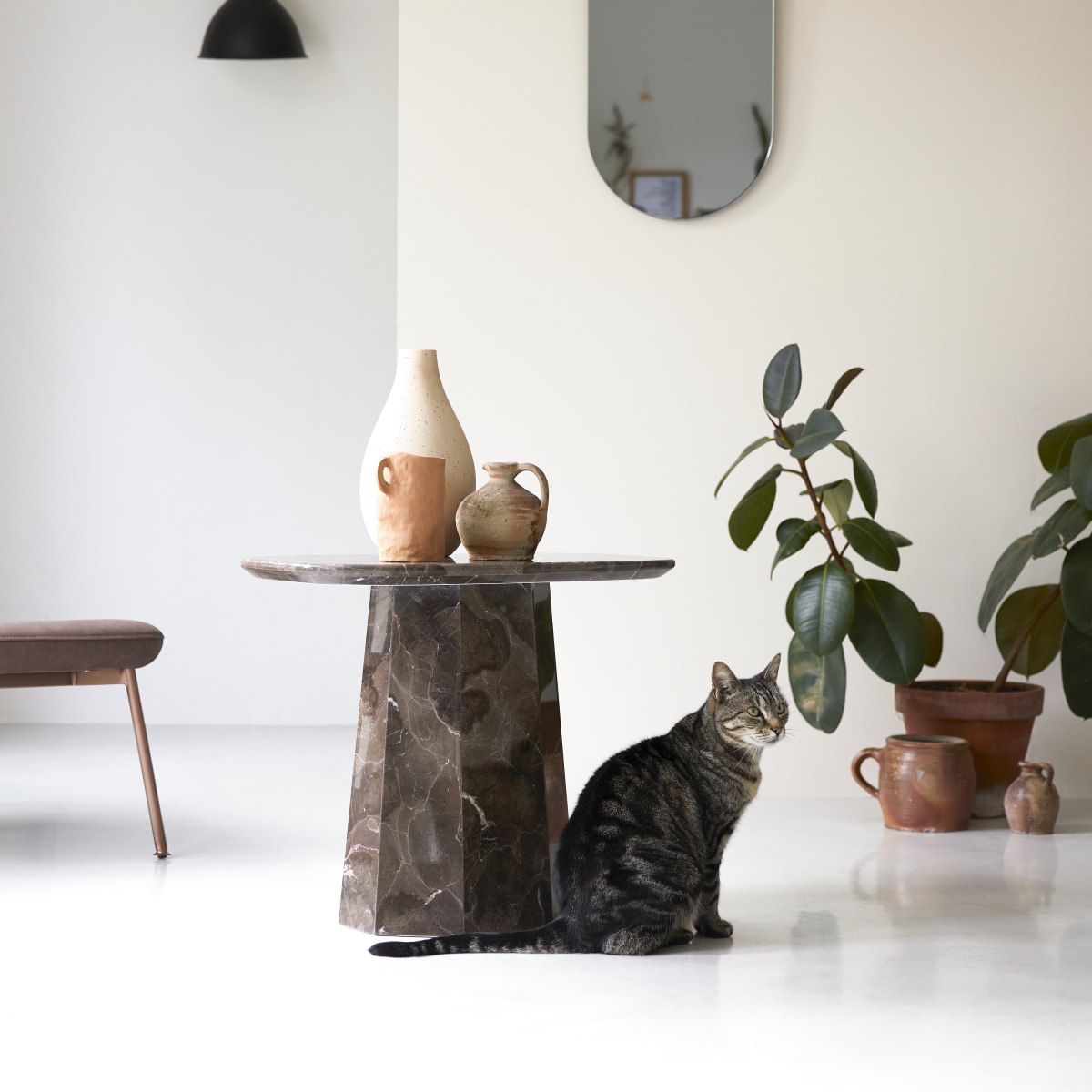 Keesog - Beistelltisch Marmor brown