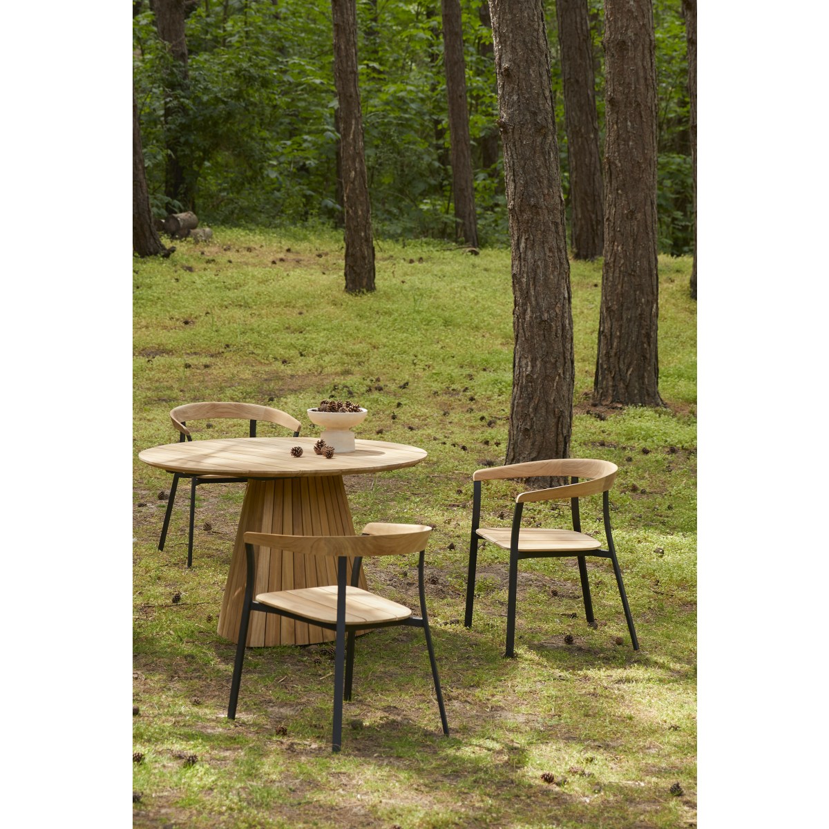 Paloma - Runder Gartentisch aus massivem Teakholz 6 Pers.