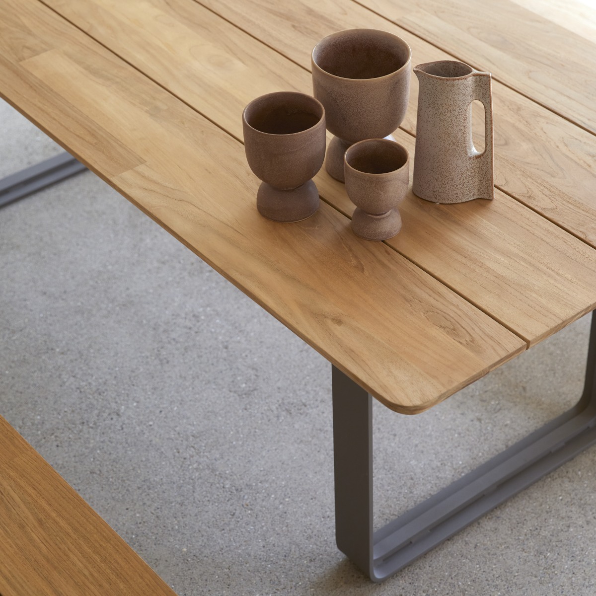 Harper - Tisch aus massivem Teakholz und Aluminium 6/8 Pers.