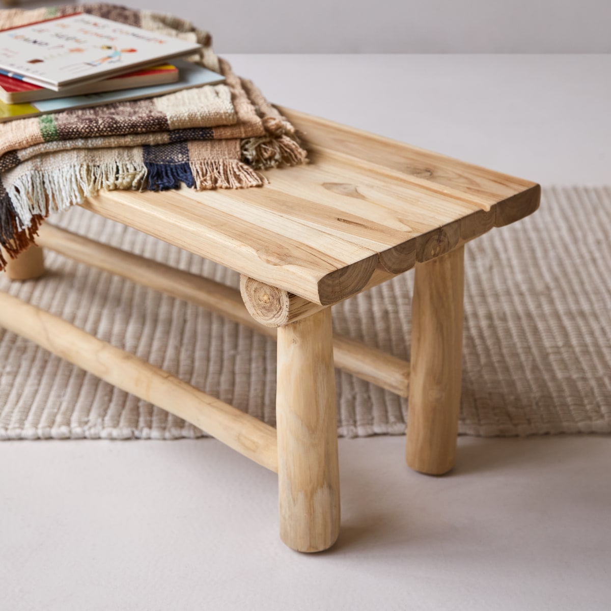 Kilim - Kinder-Dekobank aus massivem Teak