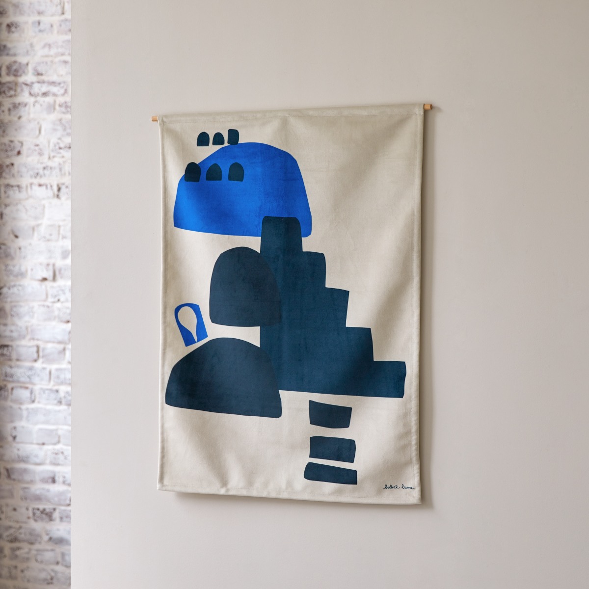 Babylone Casbah - Tenture française 65x90 cm, Blue Casbah