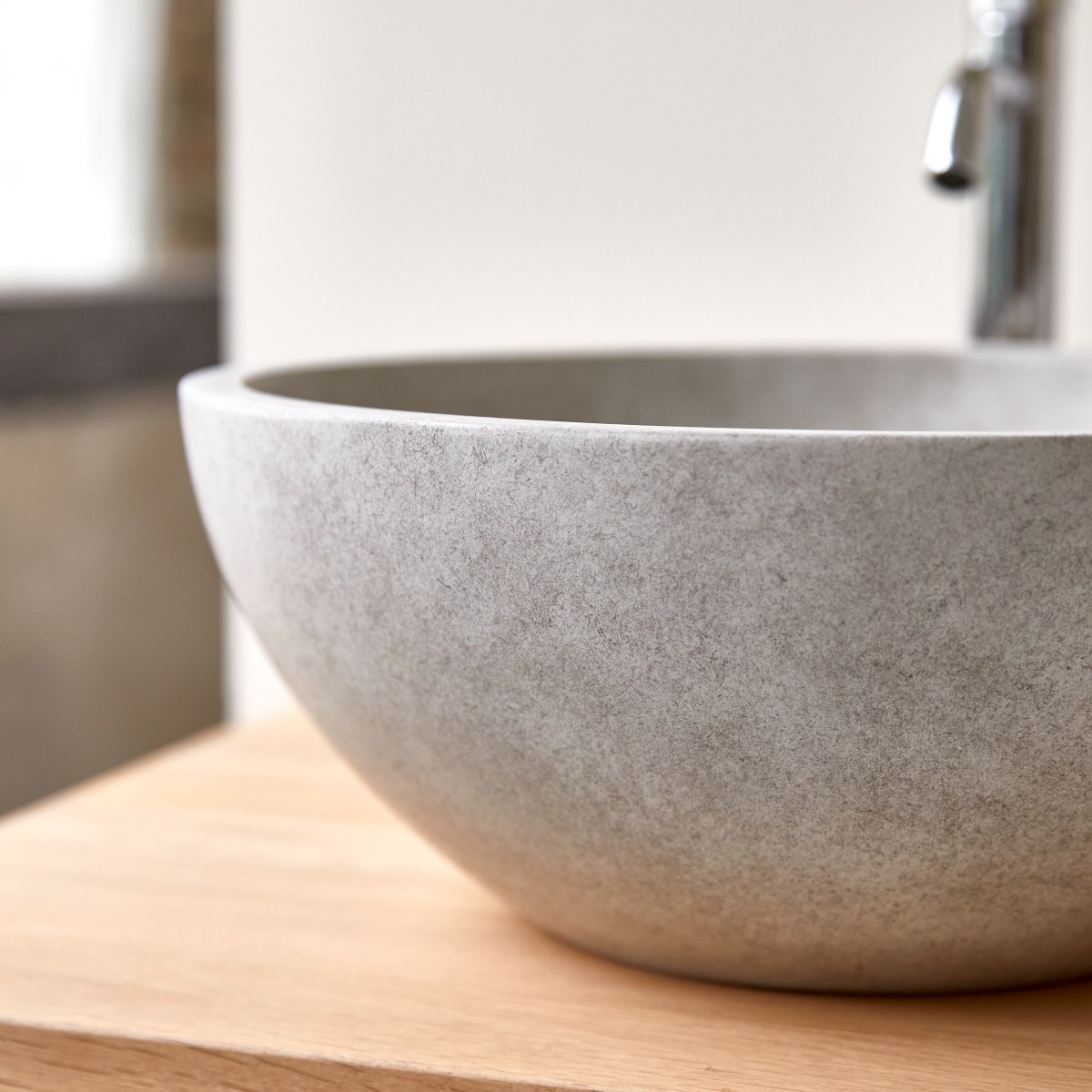 Micha - Rundes Waschbecken grauem Beton ∅ 36 cm