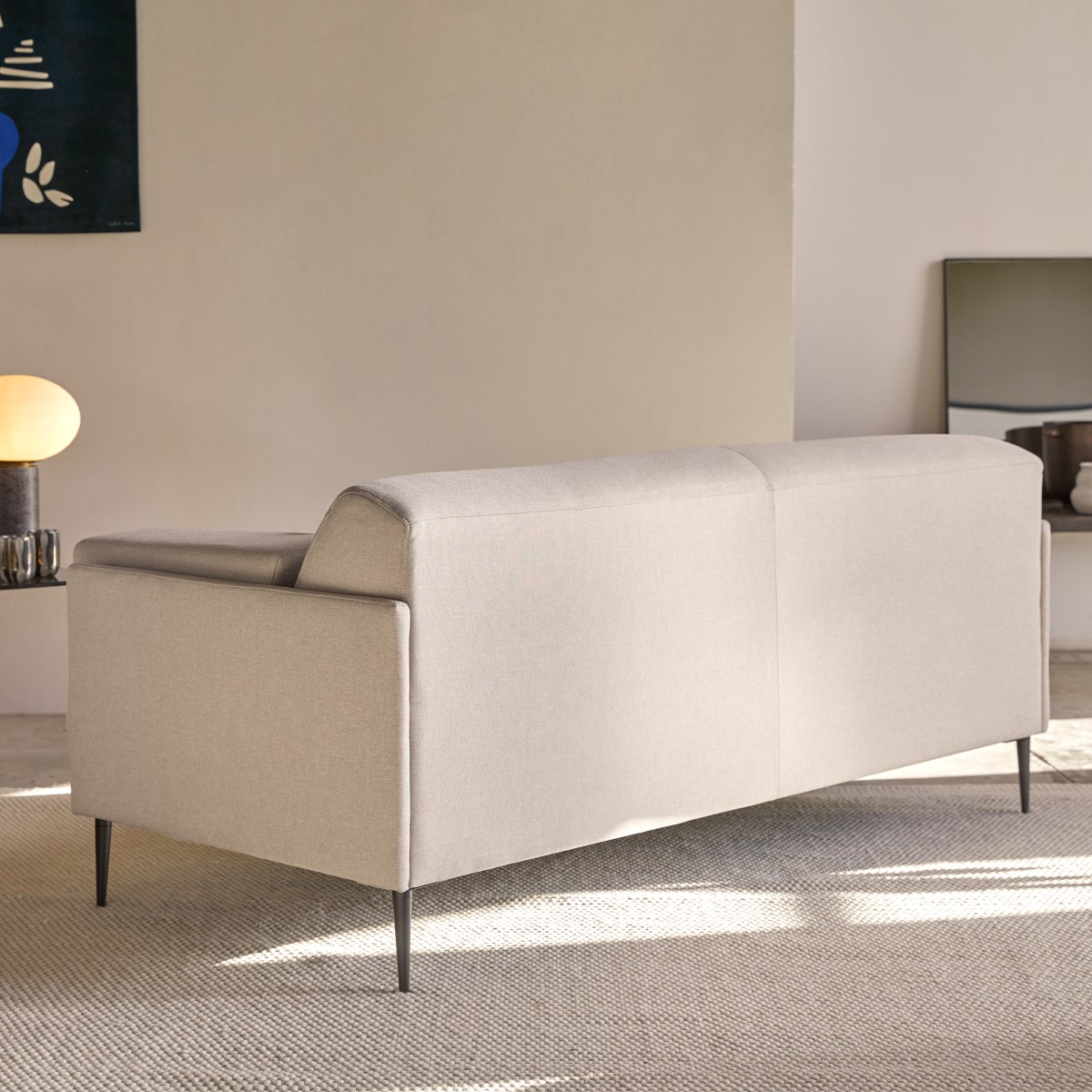 Finn - 3-Sitzer-Sofa mit ecrufarbenem Stoffbezug